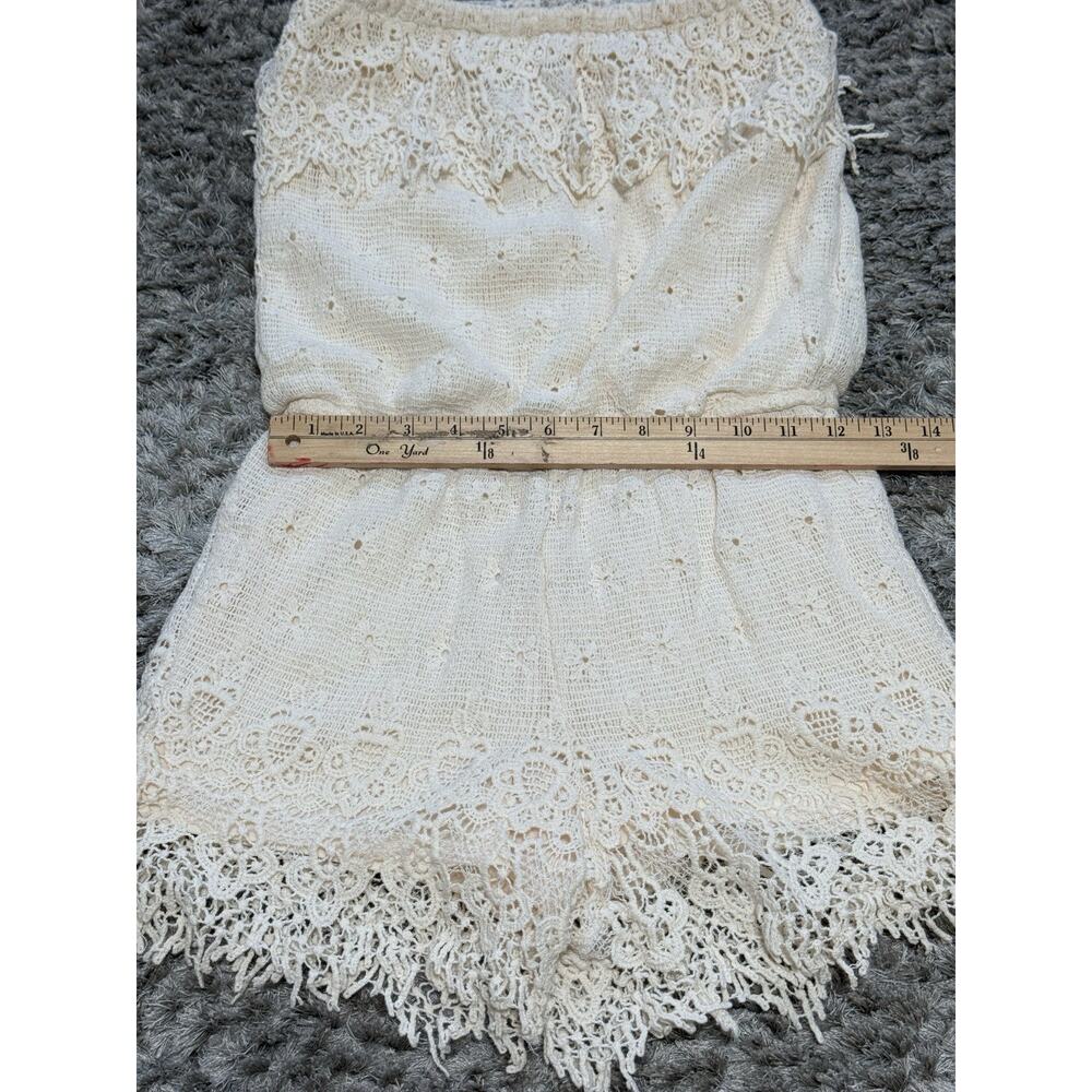 Jolt Women’s Strapless Crochet Lace Romper Cream Boho Beach Resortwear Size S - Picture 13 of 16